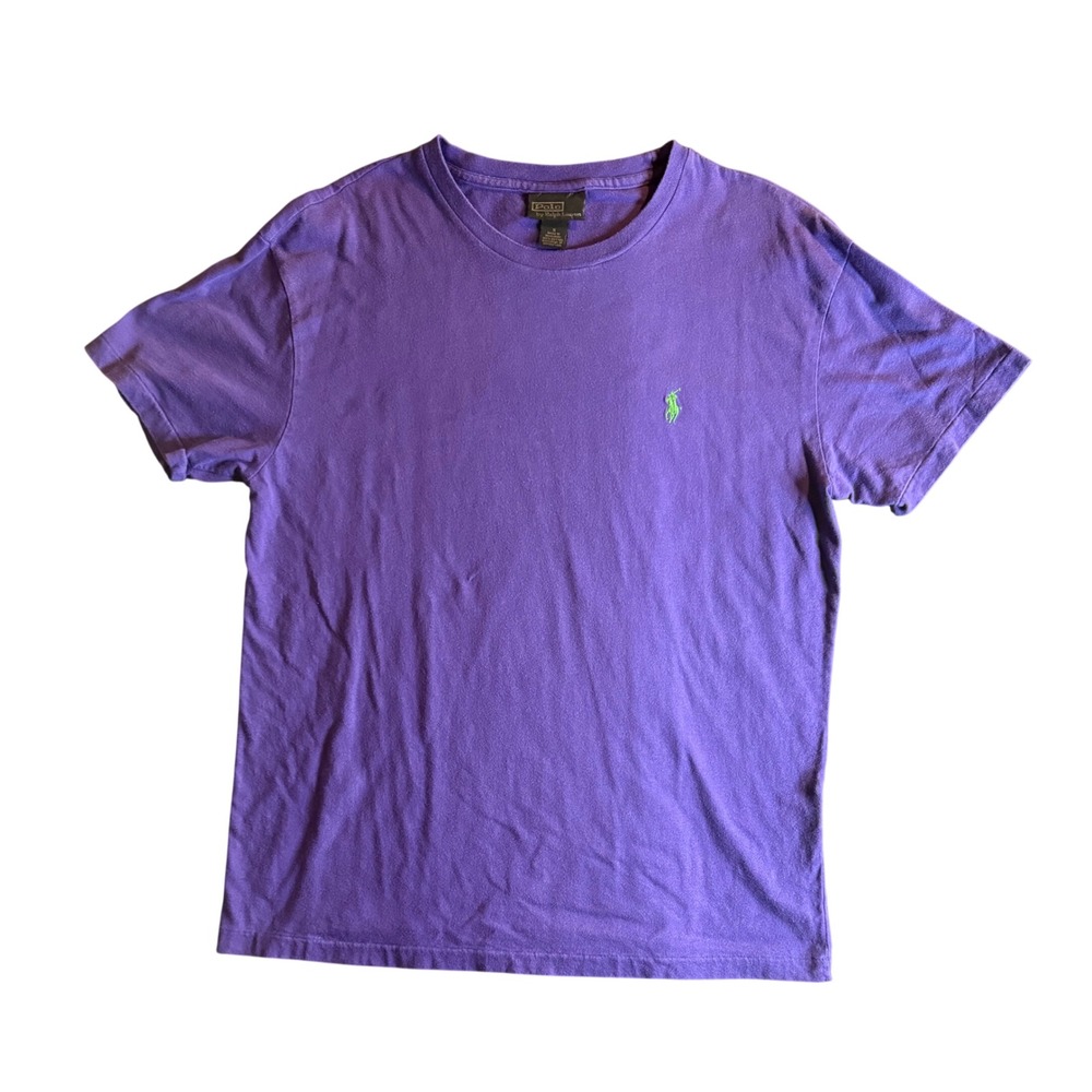 Polo Ralph Lauren Pony Logo T-Shirt Mens Small Purple Crew Neck Short Sleeve